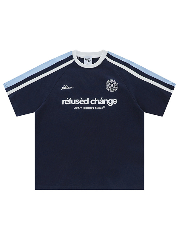 Übergroßes Kurzarm-T-Shirt mit Raglanärmeln und Schriftzug-Aufdruck für Herren-1