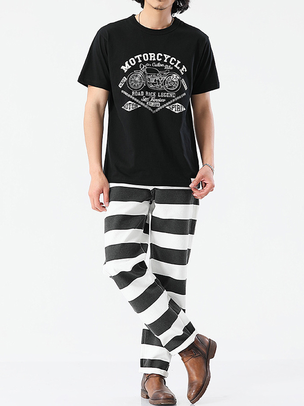 Übergroßes kurzärmliges T-Shirt mit Buchstaben-Print für Herren-2