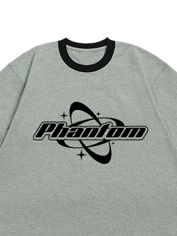Übergroßes Kurzarm-T-Shirt mit kontrastierendem Buchstaben-Print für Herren-1