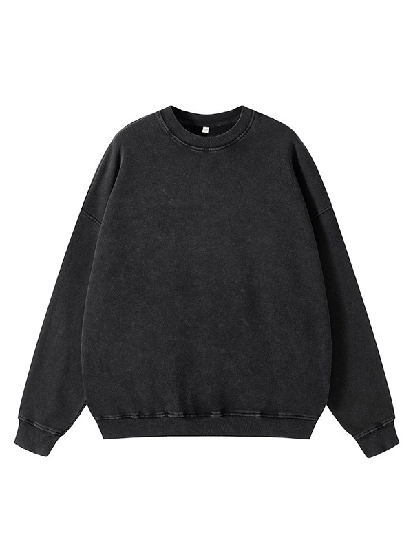 Übergroße, langärmlige Sweatshirts in einfarbiger Optik für Herren-1