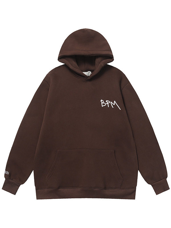 Übergroßer Langarm-Hoodie mit Rückenprint für Herren-1