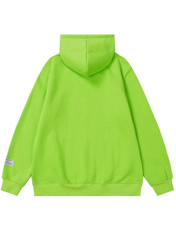 Übergroßer Kapuzenpullover mit lockerem Aufdruck und langen Ärmeln für Herren-1