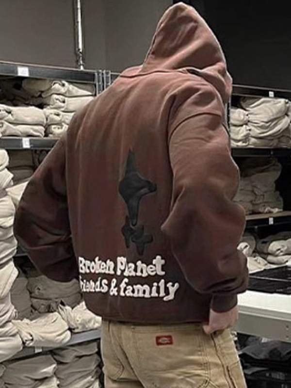 Übergroßer Hoodie mit Schriftzug für Herren-2