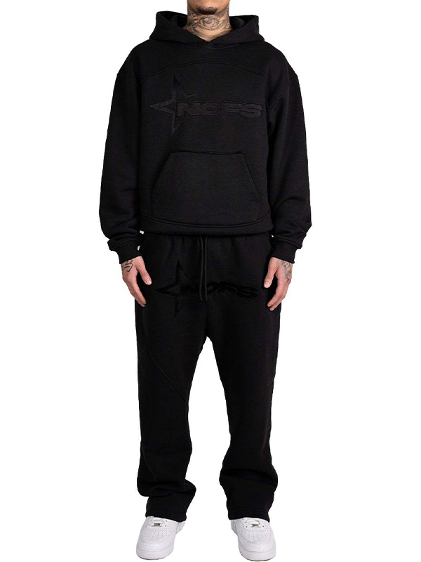 Übergroßer Kapuzenpullover mit aufgesticktem Schriftzug für Herren-1