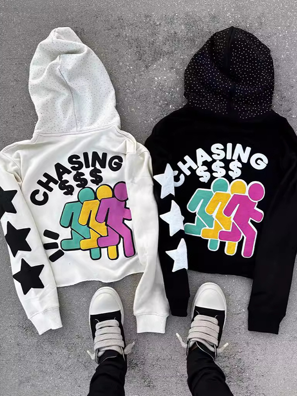 Übergroßer Hoodie mit Schaumdruck für Herren-2