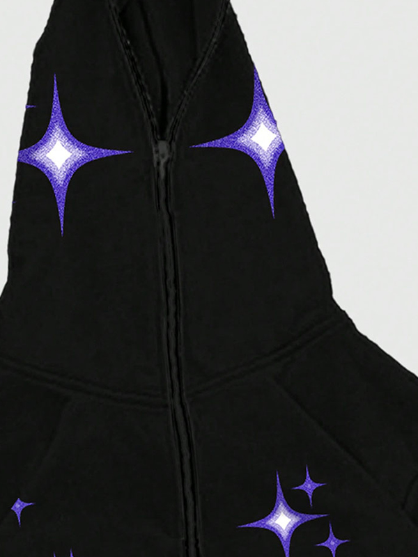 Übergroßer Hoodie mit Sternen-Print-4