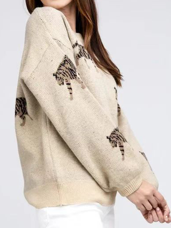 Übergroße Pullover aus Tiger-Jacquard-2