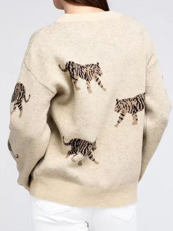 Übergroße Pullover aus Tiger-Jacquard-1
