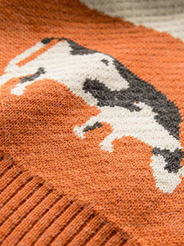 Übergroße Pullover mit Kuh-Print-2