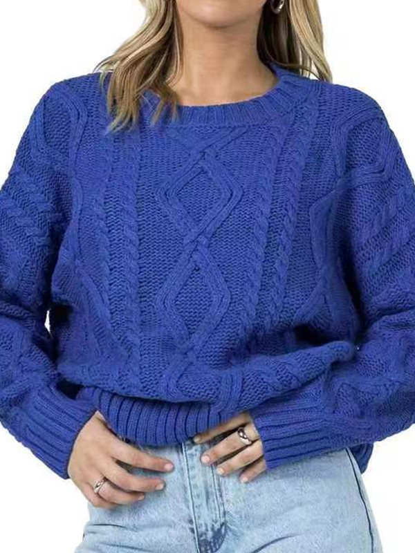Einfarbige Oversize-Pullover-1