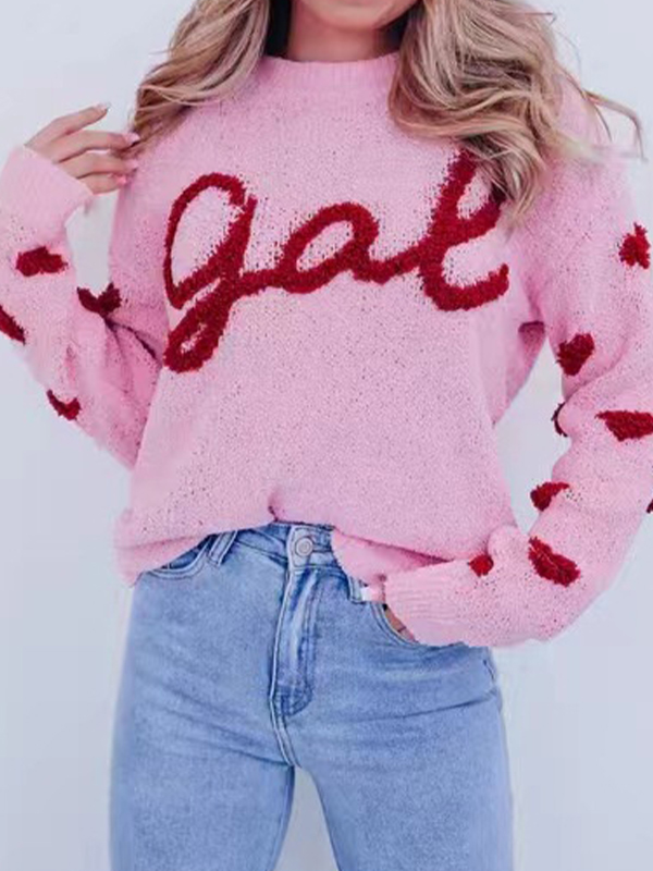 Übergroße Pullover mit Alphabet-Motiv-1