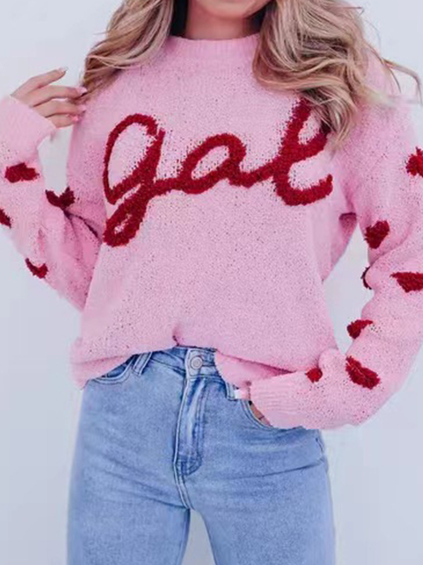 Übergroße Pullover mit Alphabet-Motiv-2