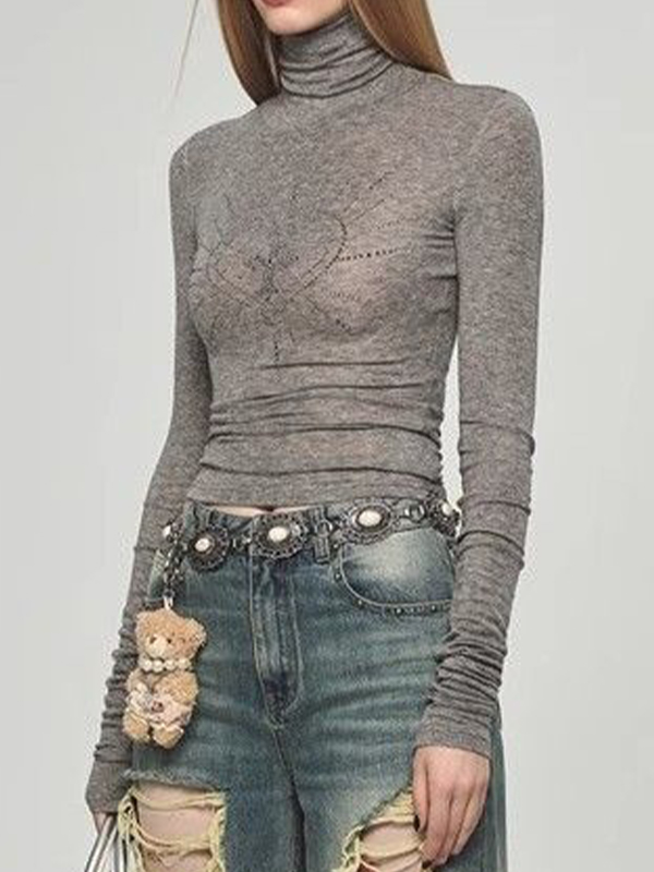 Langarm-T-Shirt mit Vintage-Kreuz-2