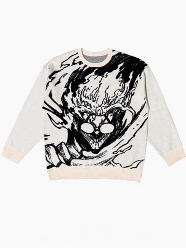 Übergroße Pullover mit grafischem Druck-2