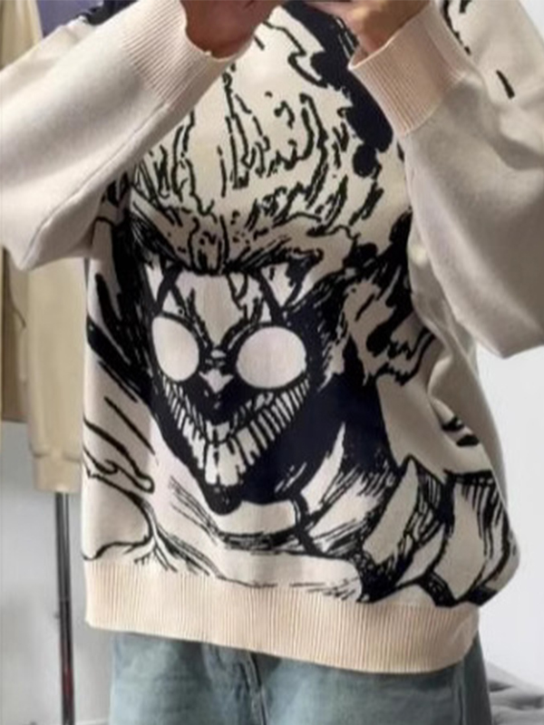 Übergroße Pullover mit grafischem Druck-1