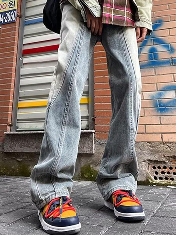Herren-Jeans mit geradem Bein und Retro-Farbverlauf-2