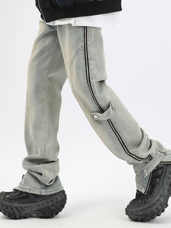 Herrenjeans mit geradem Bein und Reißverschluss-2