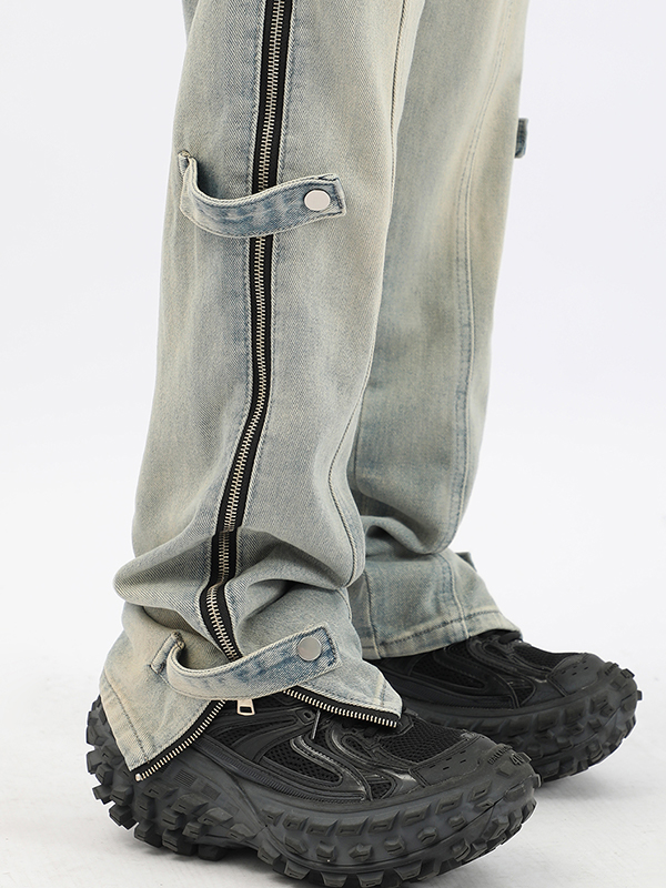 Herrenjeans mit geradem Bein und Reißverschluss-3