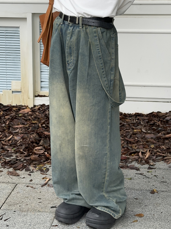 Lockere Jeans mit Falten für Herren-1