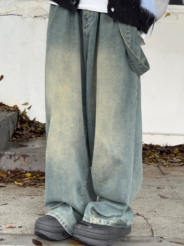 Lockere Jeans mit Falten für Herren-3