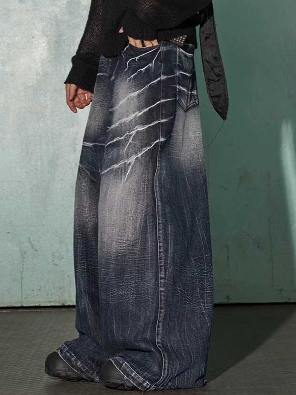 Lockere Jeans mit Batikmuster für Herren-1