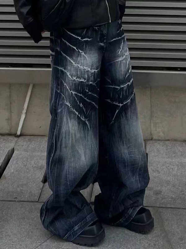 Lockere Jeans mit Batikmuster für Herren-3
