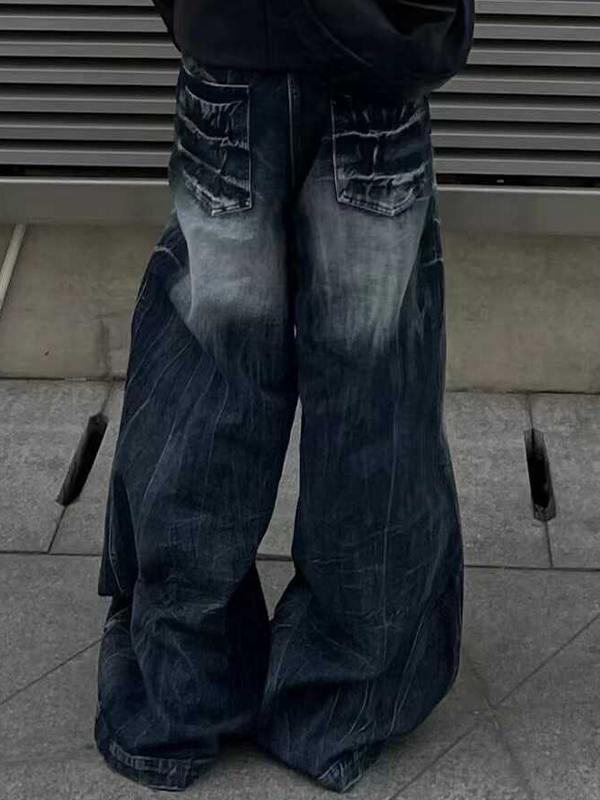 Lockere Jeans mit Batikmuster für Herren-4