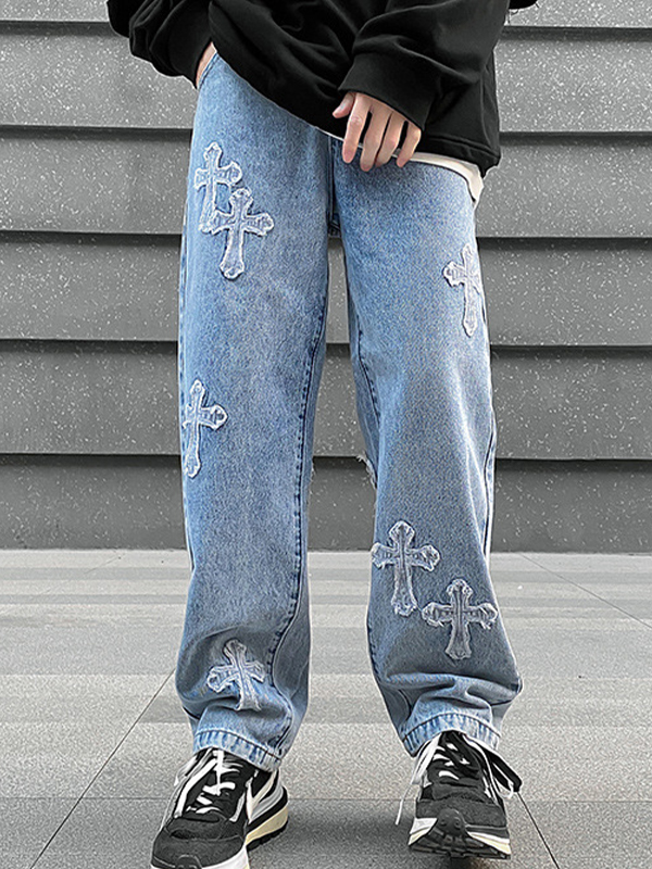 Jeans mit geradem Bein und überkreuztem Bein für Herren-3