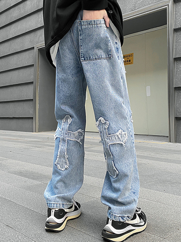 Jeans mit geradem Bein und überkreuztem Bein für Herren-2