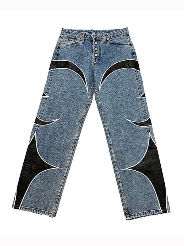Lockere Jeans mit Farbblock-Print für Herren-1