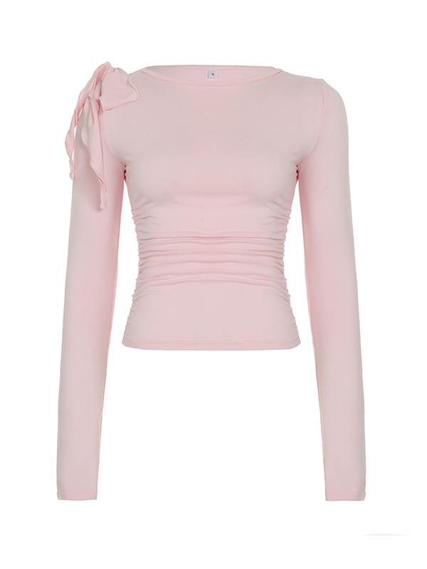 Langarm-T-Shirt mit One-Shoulder-T-Shirt-2