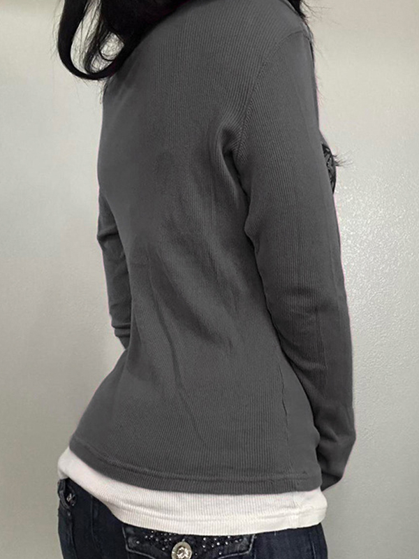 Langarmstrickjacke mit Vintage-Schmetterlingsdruck-3