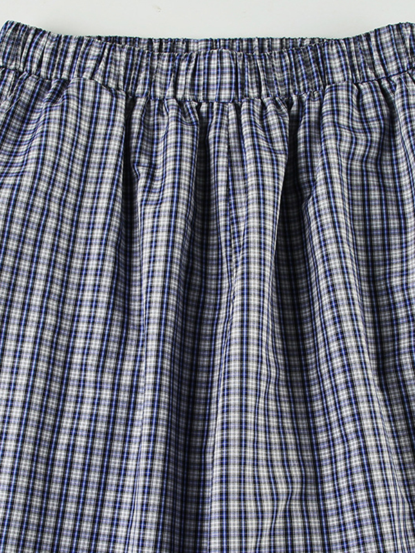 Karierte Hose mit weitem Bein-3