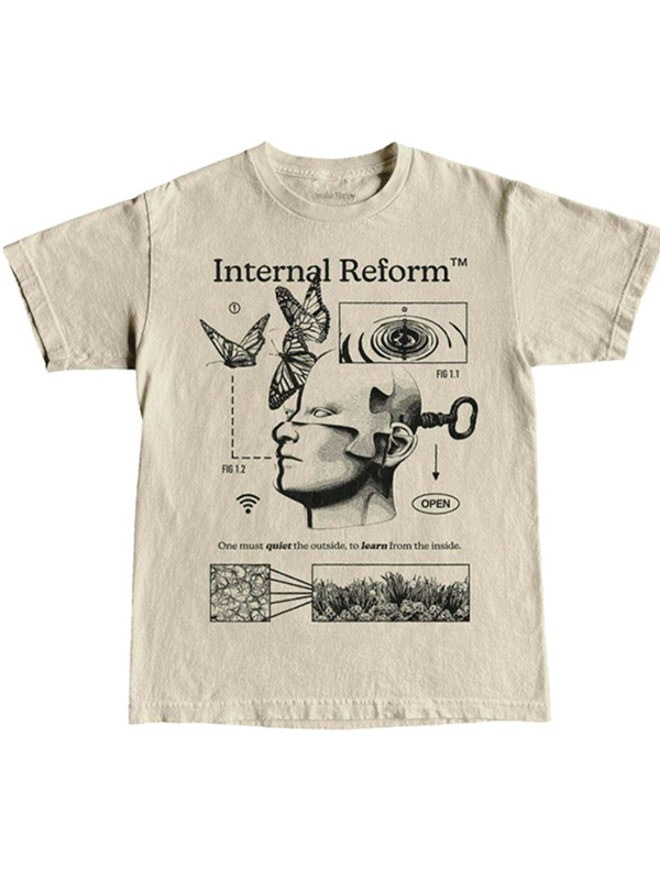 Bedrucktes, übergroßes, kurzärmliges T-Shirt-1
