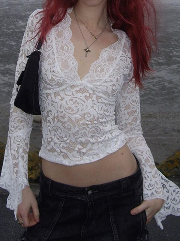 Langarm-T-Shirt mit Spitze-2