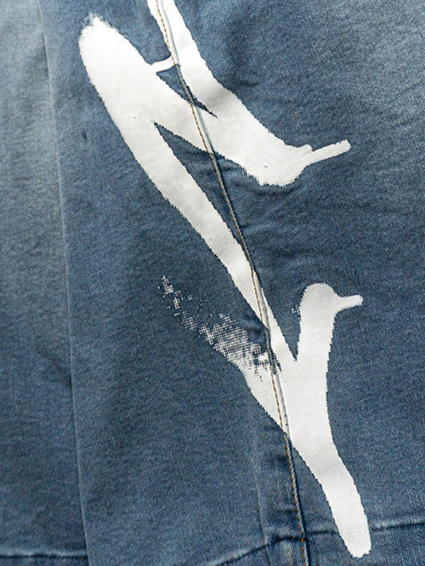 Shorts mit geometrischem Alphabet-Print für Herren-5