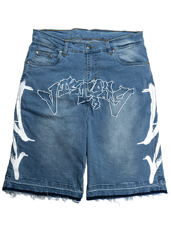 Shorts mit geometrischem Alphabet-Print für Herren-1