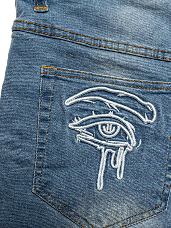 Shorts mit geometrischem Alphabet-Print für Herren-3