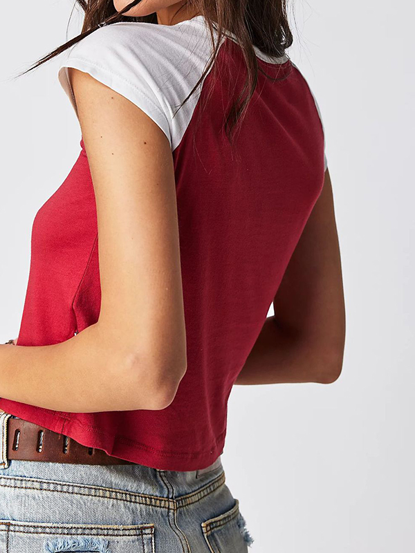 Kurzärmliges T-Shirt mit kontrastierendem Sternen-Print-1