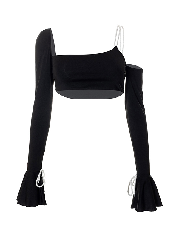 Wickel-T-Shirt mit ausgestelltem Arm-4