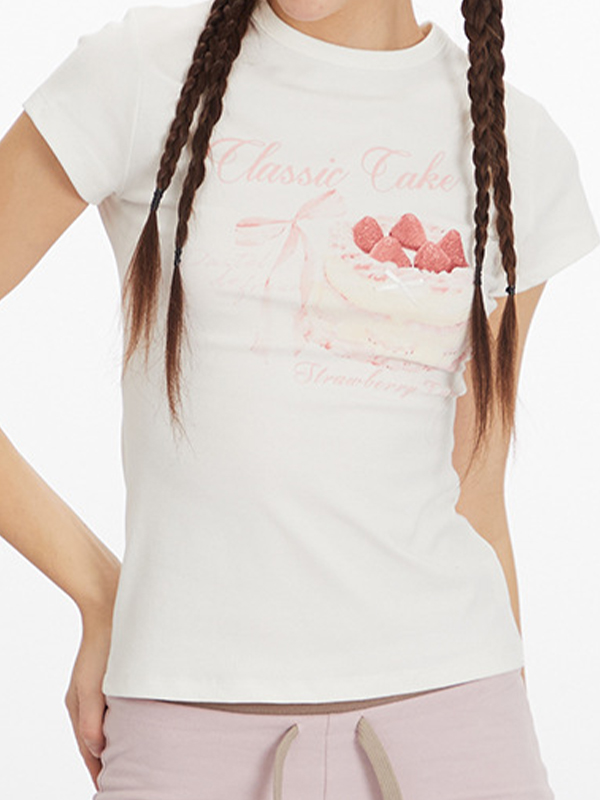 Kurzarm-T-Shirt mit Schleifen-Print-1