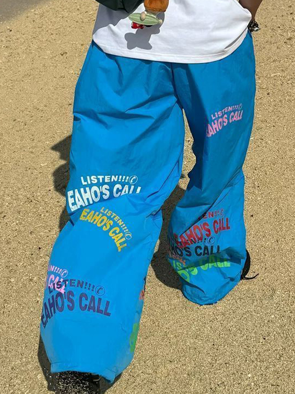 Hose mit weitem Bein und Monogramm-Print-1