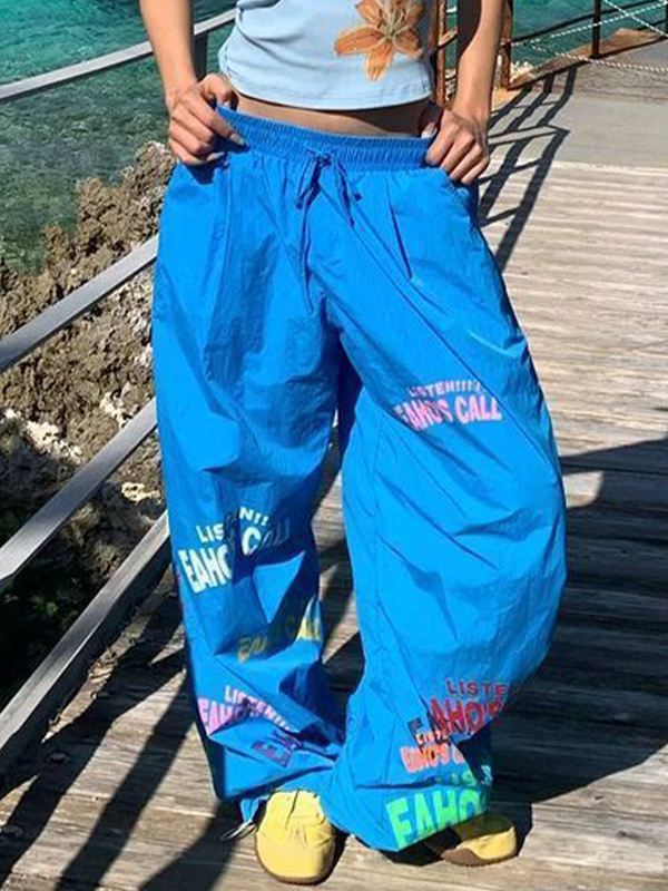 Hose mit weitem Bein und Monogramm-Print-2