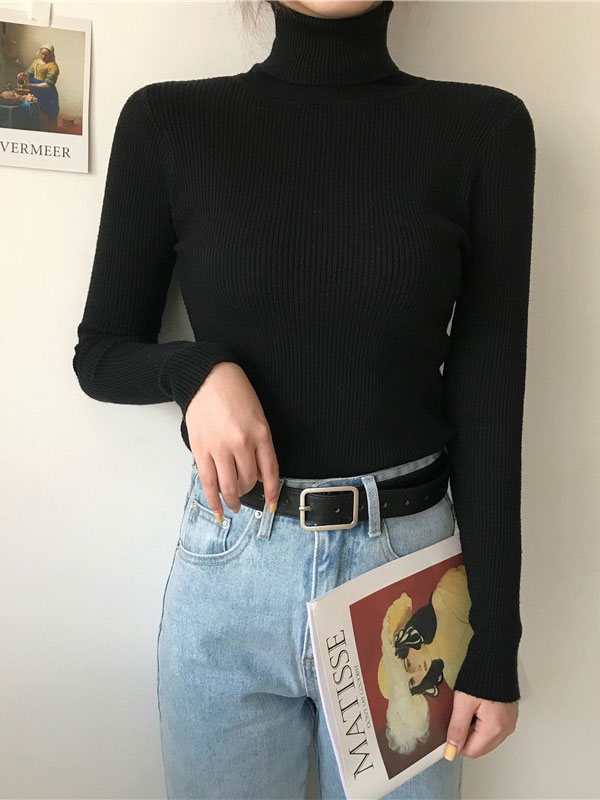 Strickpullover mit Stehkragen-1