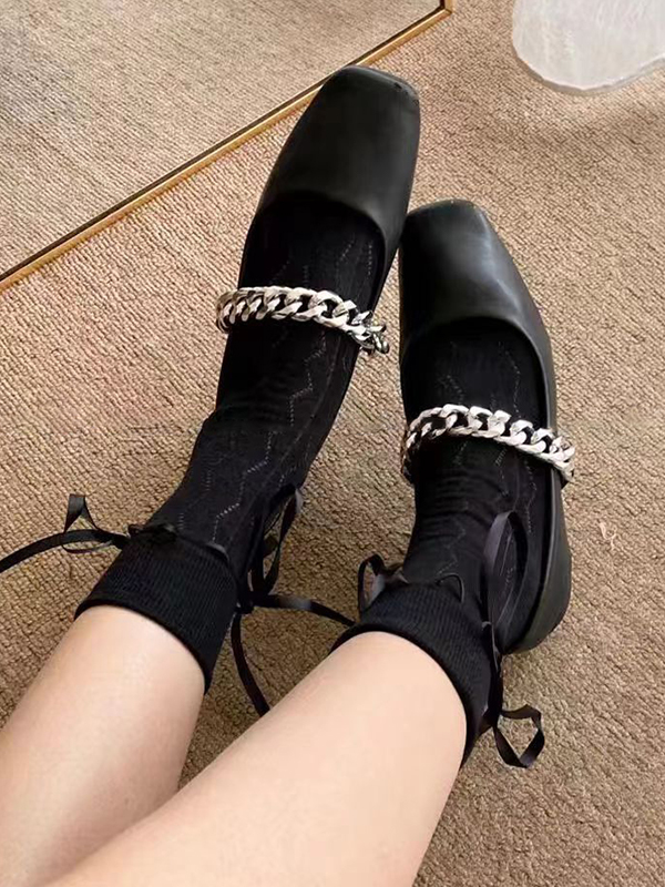 Atmungsaktive Socken im Ballettstil mit Fliege-1
