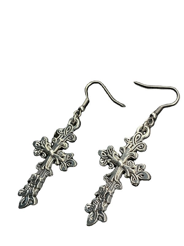 Vintage barocke Kreuz Ohrringe-1