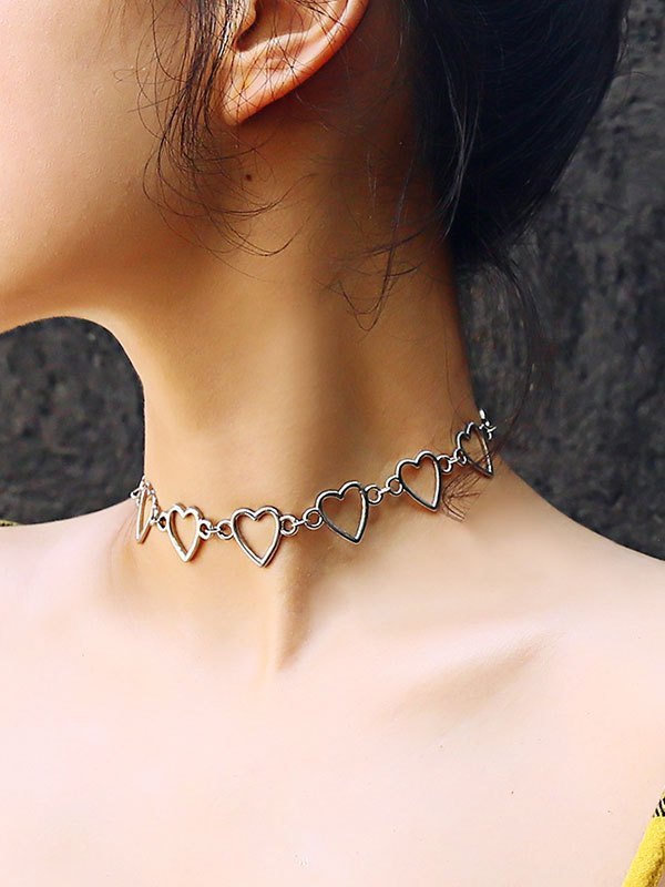 Aushöhlen Herz-Anhänger-Halskette-1