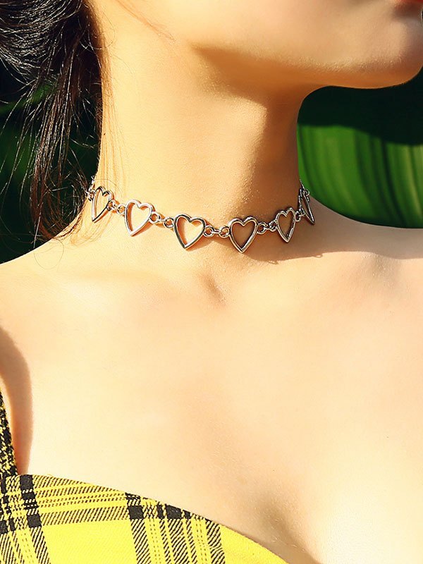 Aushöhlen Herz-Anhänger-Halskette-5