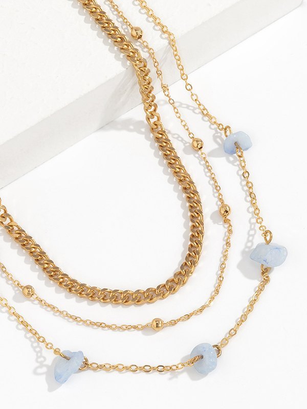 2 Stück goldene geschichtete Bauchkette-1