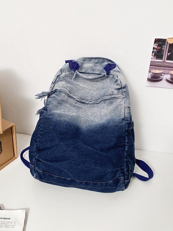 Denim-Rucksack mit Farbverlauf in Vintage-Waschung-3